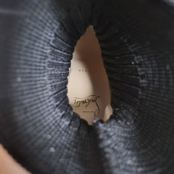 Christian Louboutin Black and Red Heeled Boots with Signature Sole - Picture 11 of 13